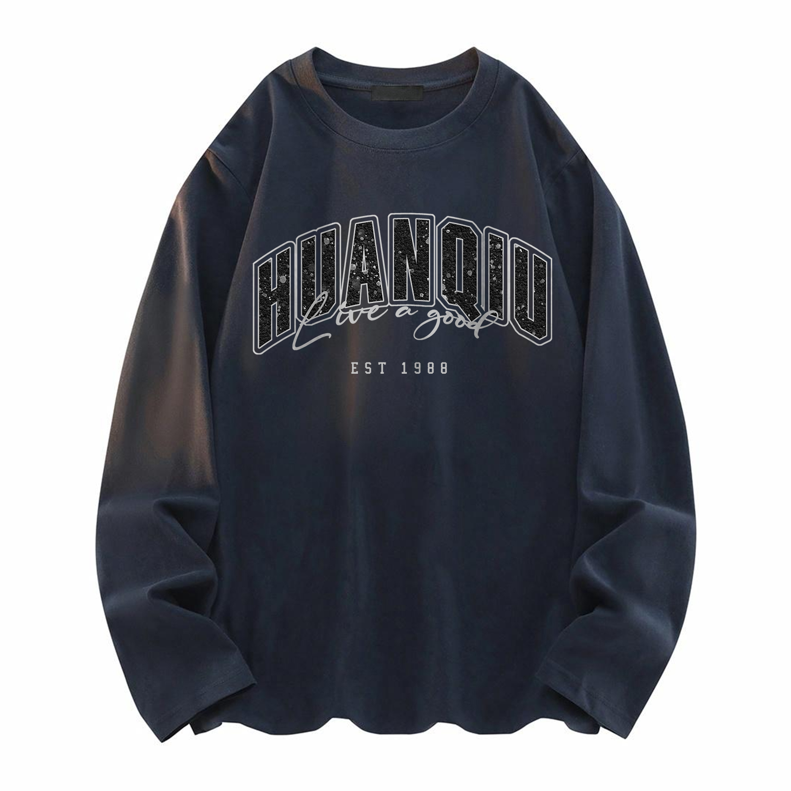 

Футболка Unisex Crew Neck Moderate Heavyweight HUANQIU, темно-синий