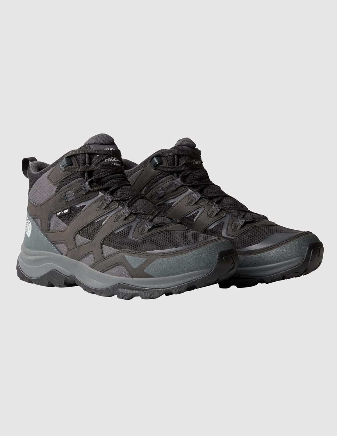 Мужские водонепроницаемые походные ботинки THE NORTH FACE Hedgehog 3 Mid, Верх из кожи рипстоп, резиновая подошва, черный/серый — фото 3