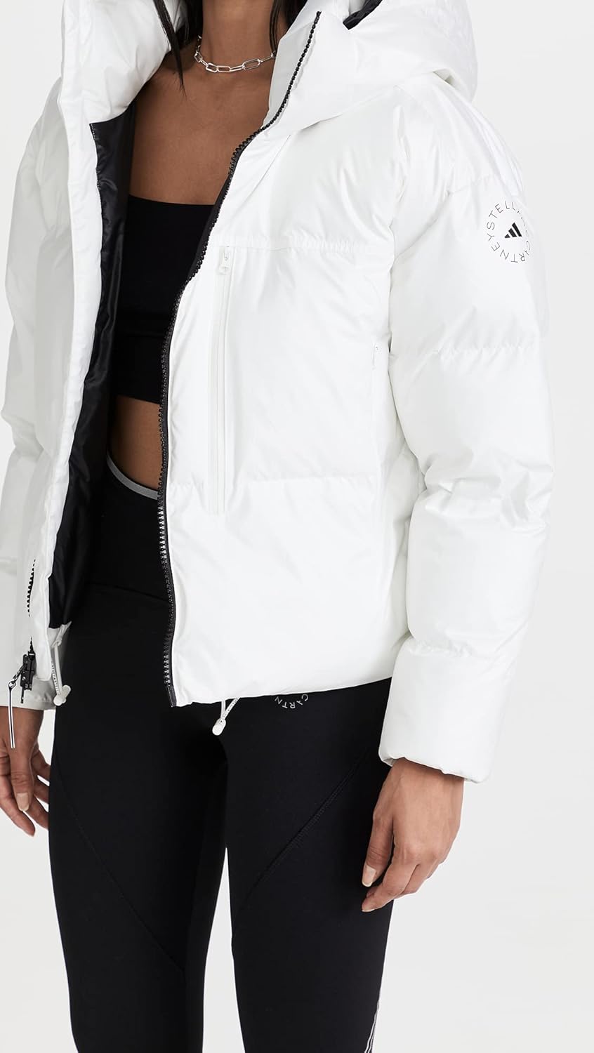 Женский пуховик Adidas Stella McCartney укороченный, облачно-белый — фото 2