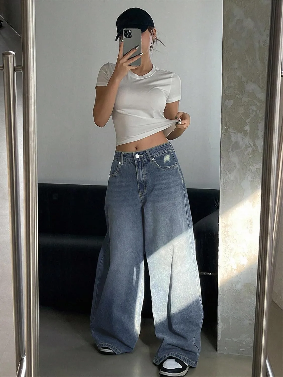 Женские джинсы Boyfriend с высокой талией и прямым кроем — фото 3