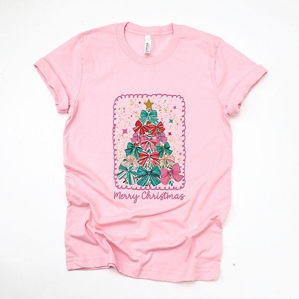 

Футболка с принтом Merry Christmas Bow Tree Simply Sage Market, Pink, Зеленый, Футболка с принтом Merry Christmas Bow Tree Simply Sage Market, Pink