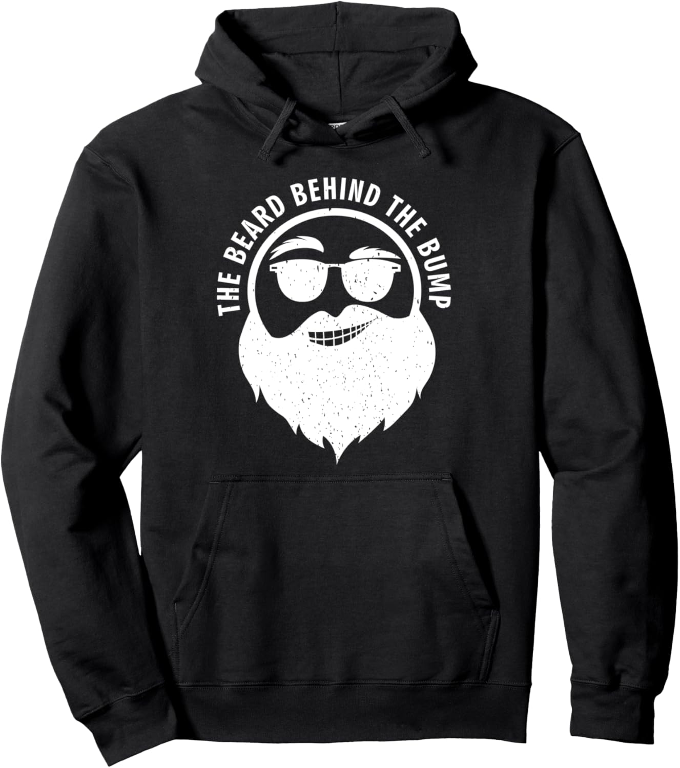 

Мужская забавная толстовка с капюшоном Борода за животом для беременных Funny Beard Designs Male Fan Designs, черный