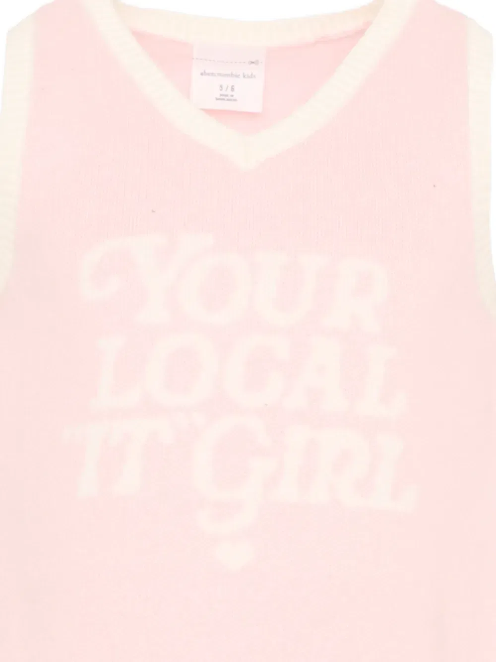 Вязаный топ с V-образным вырезом Abercrombie Fitch Kids, розовый — фото 3