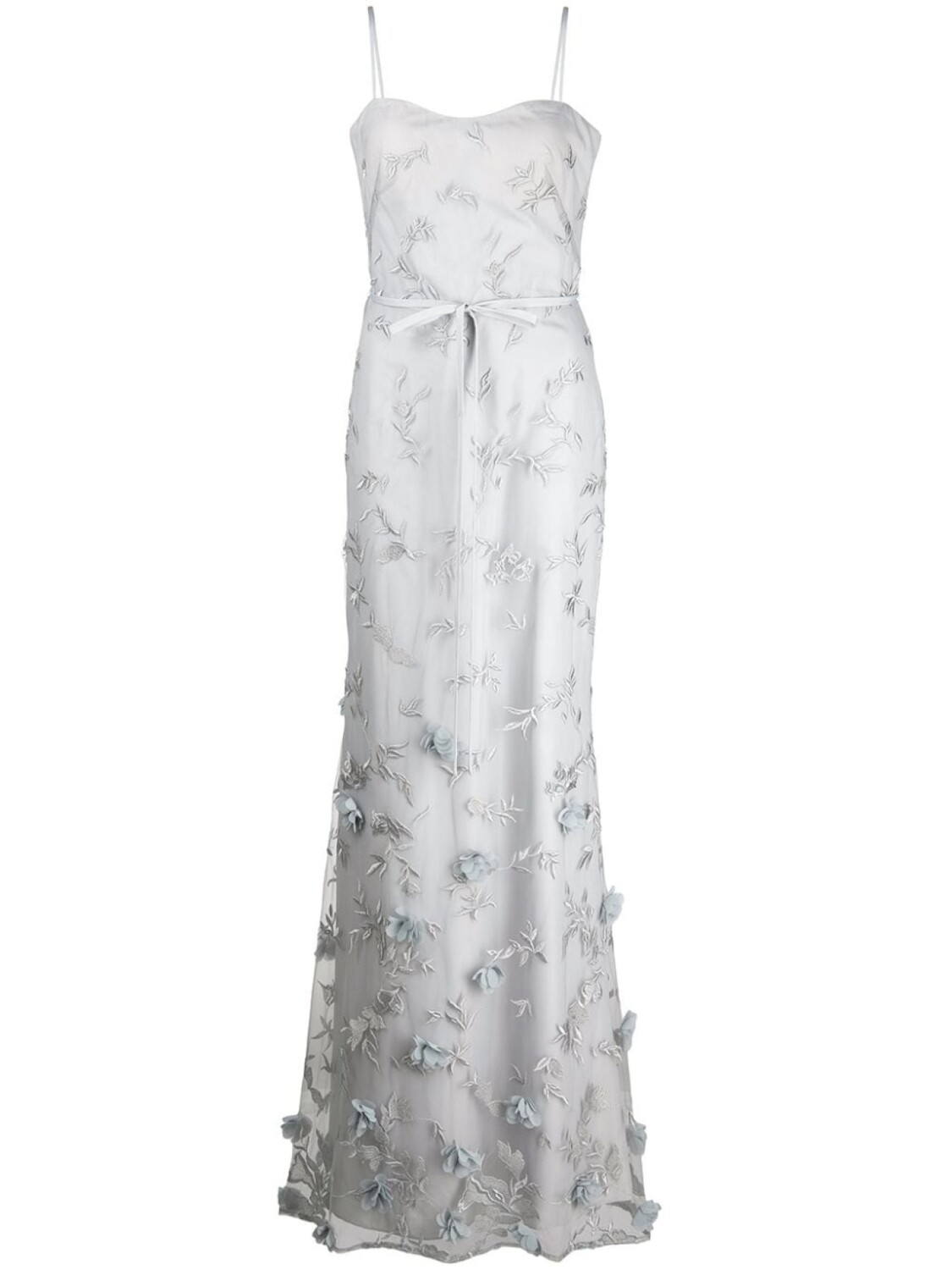 

Вечернее платье макси с вышивкой Marchesa Notte Bridesmaids, серый
