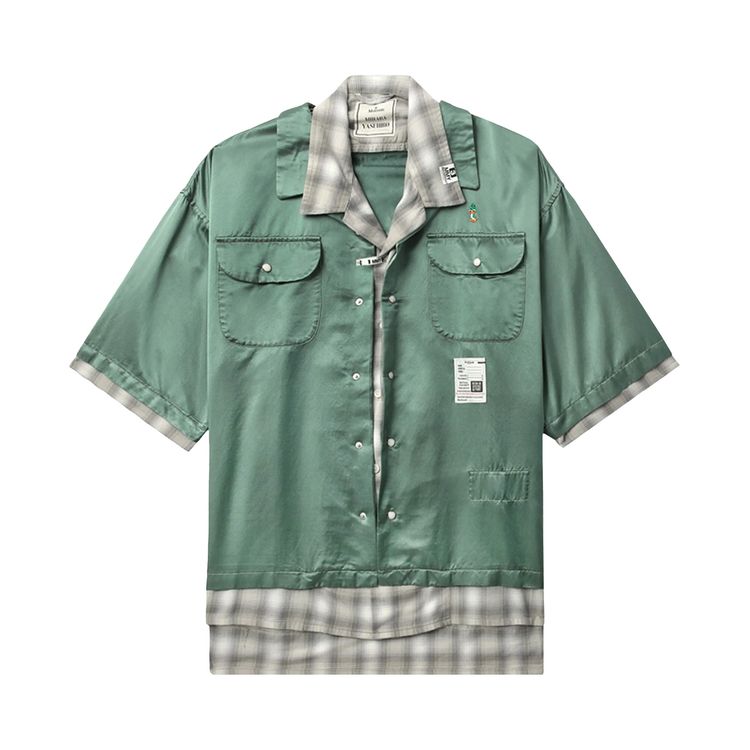 

Рубашка Maison Mihara Yasuhiro Double Layered Short-Sleeve Shirt 'Khaki', зеленый