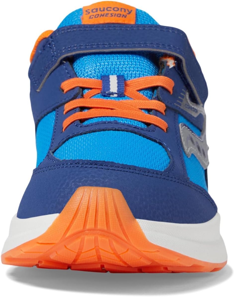 Детские кроссовки Saucony Cohesion с альтернативной застежкой для детей и подростков, синий/оранжевый — фото 4
