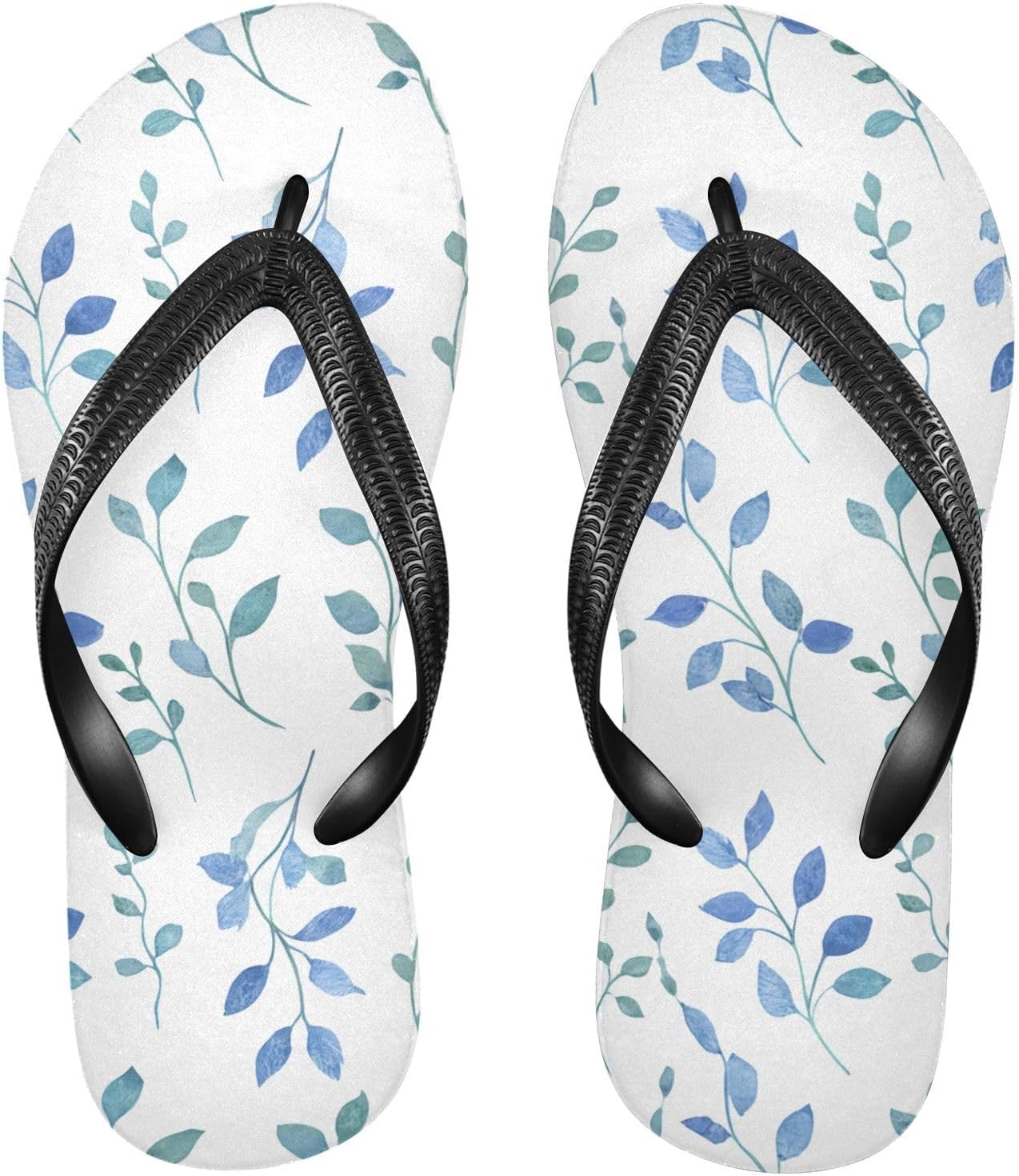 

Вьетнамки с синим листом, пляжные шлепанцы, резиновые нескользящие летние тапочки для женщин и мужчин, для прогулок Sinestour