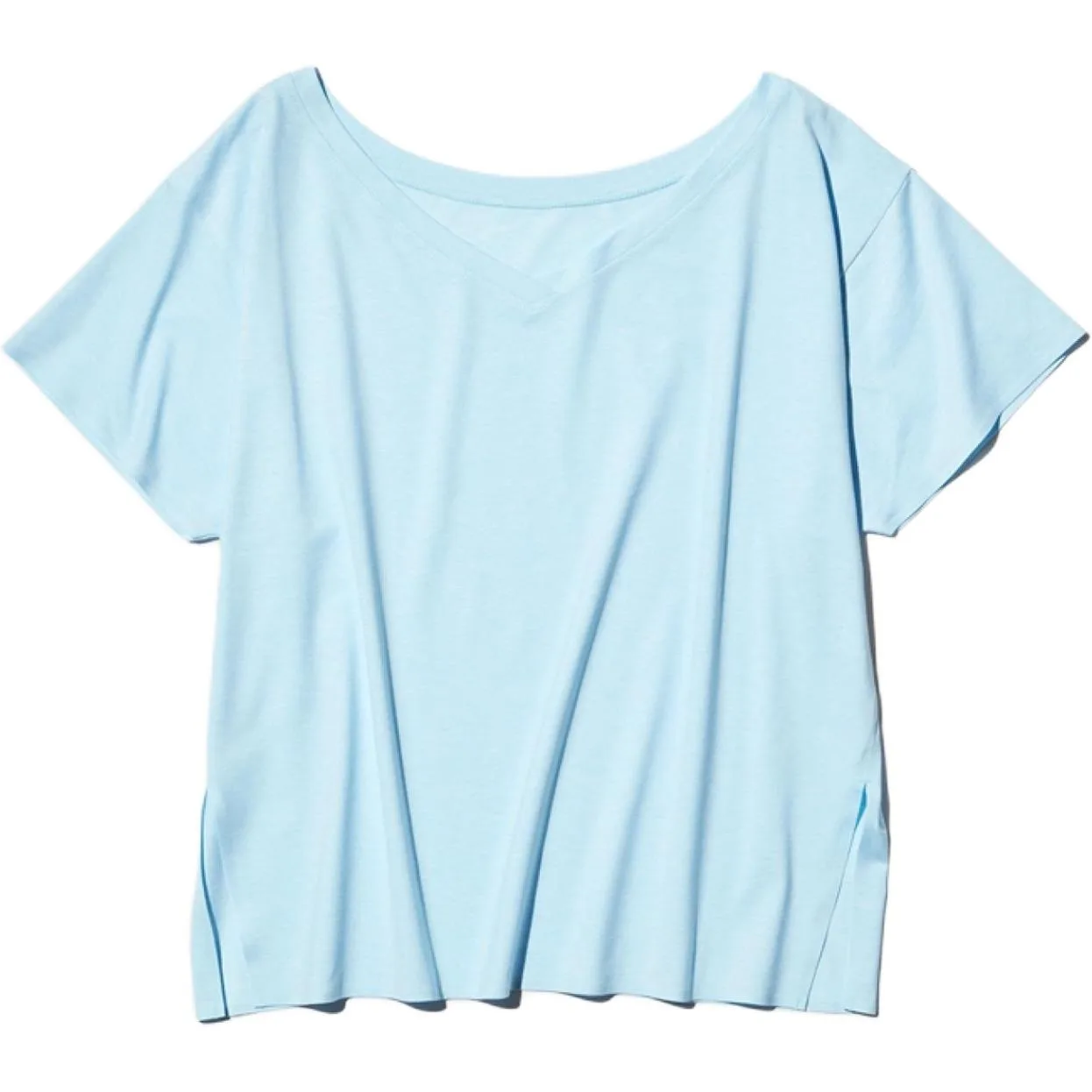 UNIQLO Футболка AIRism с V-образным вырезом, светло-голубая