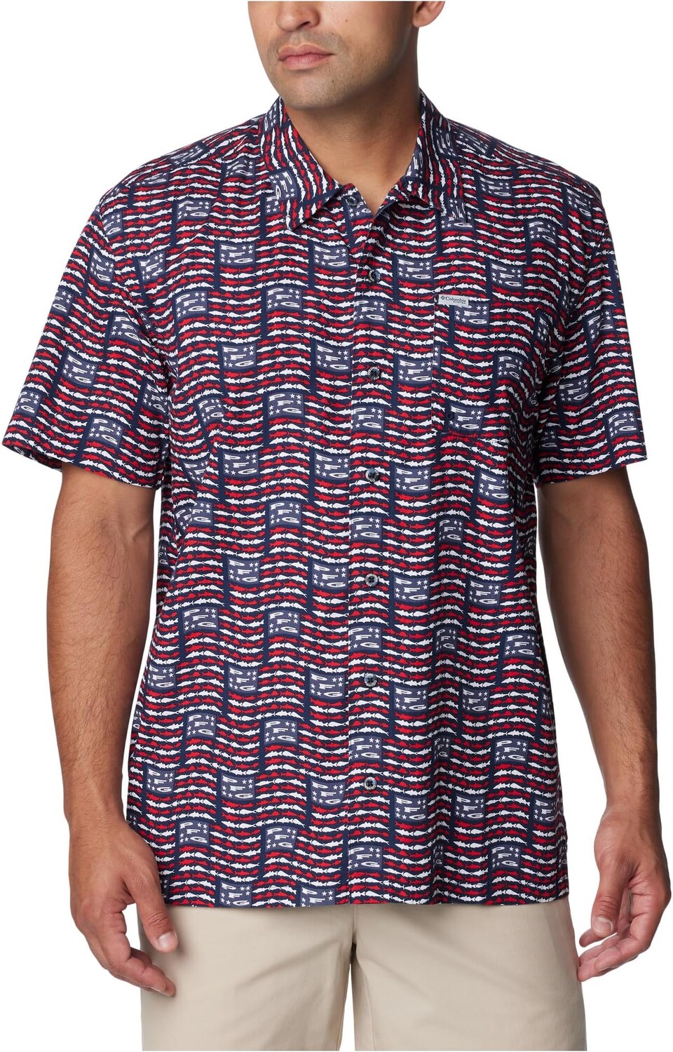 

Рубашка Columbia Trollers Best S/S Shirt, цвет Collegiate Navy/Pfg Banner