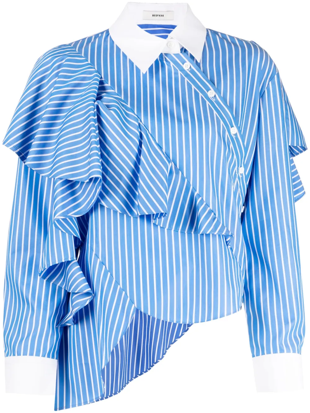

Полосатая рубашка с длинными рукавами Besfxxk, синий