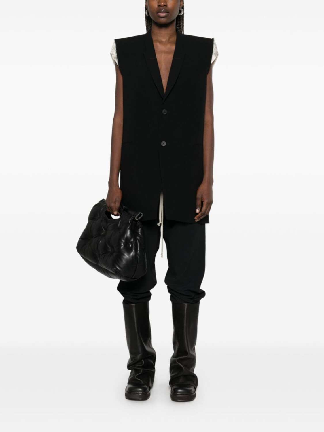 Жилет Rick Owens Dirt, сшитый по индивидуальному заказу, черный — фото 2