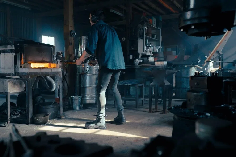 Рабочие и защитные ботинки «Челси» Blundstone унисекс, Black Platinum — фото 2