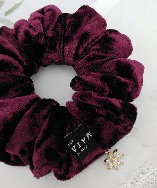 Шелковый шушу MAIA Velvet Crystal Gopchang из вельвета, черный — фото 3