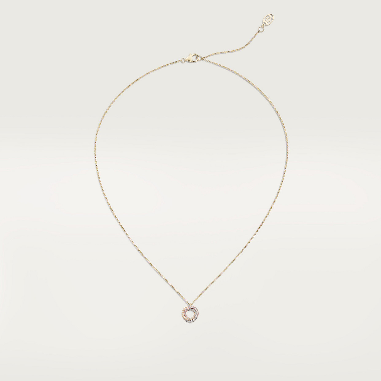 

Ожерелье Cartier Pendentif Trinity, pavé, белое золото