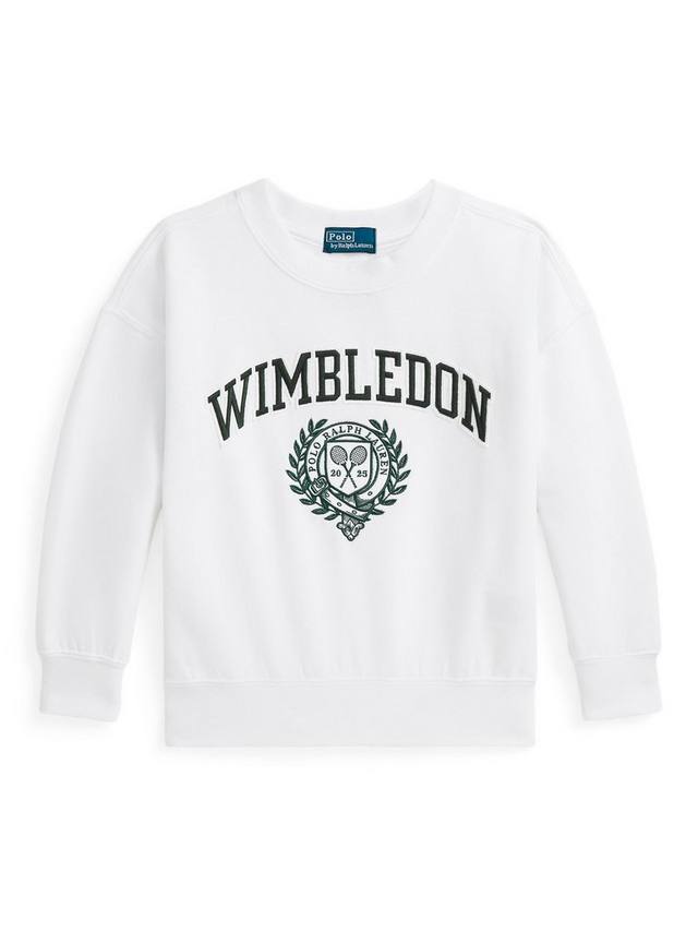 

Детский свитшот Polo с теннисным гербом Уимблдон Ralph Lauren, Ceramic White