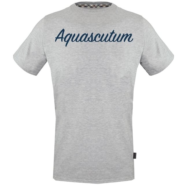 

Серая футболка с фирменным логотипом Aquascutum, серый