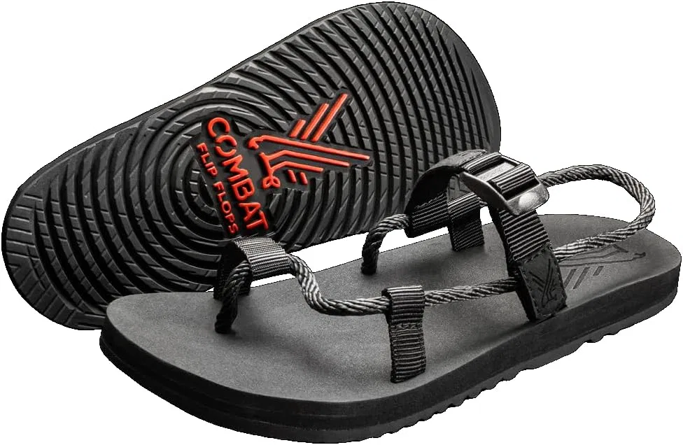 Мужские сандалии-шлепанцы в стиле милитари для приключений на природе Combat Flip Flops, Black
