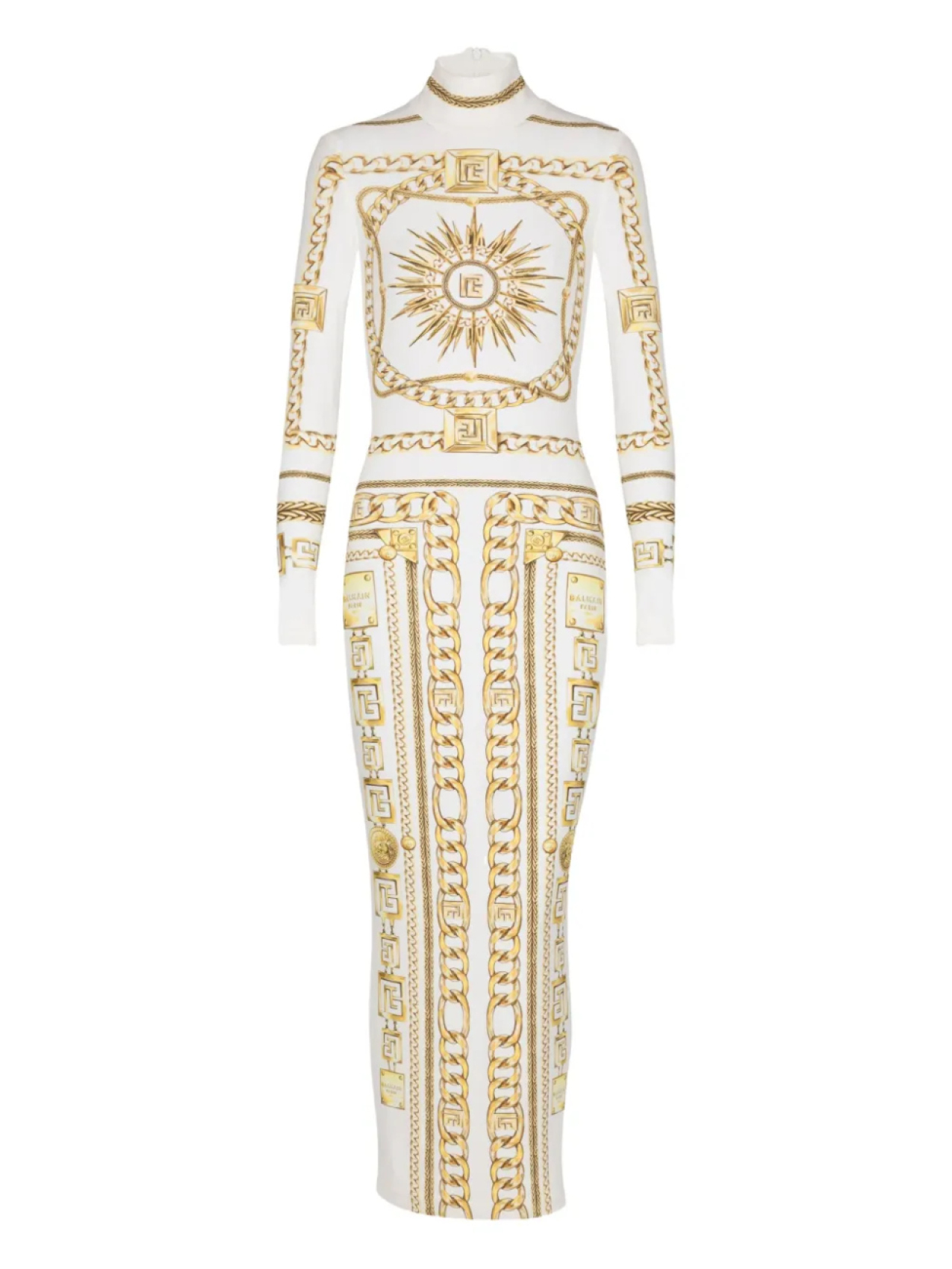

Balmain облегающее платье с графичным принтом, белый
