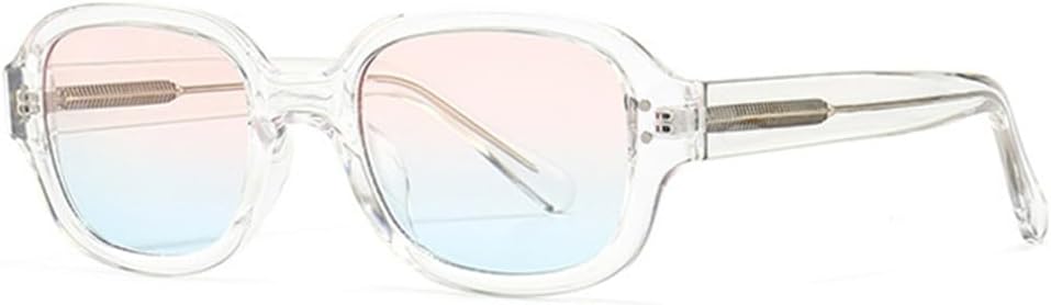 

Овальные женские солнцезащитные очки в стиле ретро с заклепками, прозрачные градиентные линзы, защита от ультрафиолета UV400, мужские солнцезащитные очки generic, Pink Blue