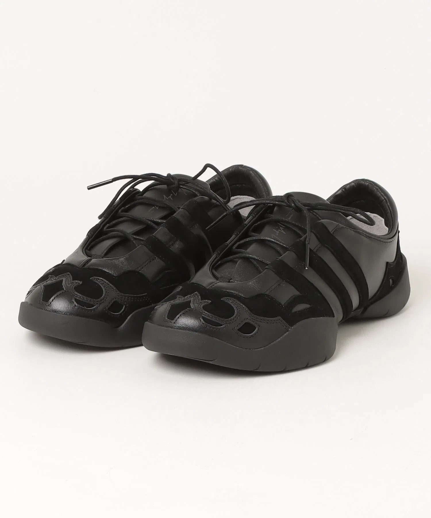 Унисекс кожаные кроссовки Y-3 REGU LEATHER чёрные — фото 4