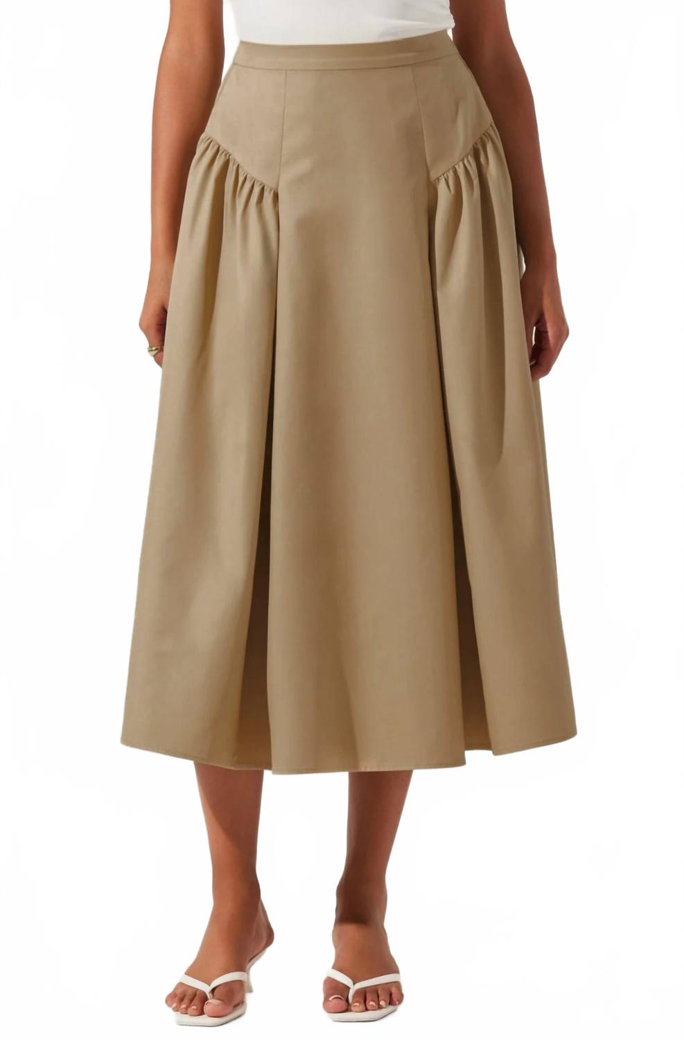 

Лайла плиссированная миди-юбка в цвете хаки ASTR