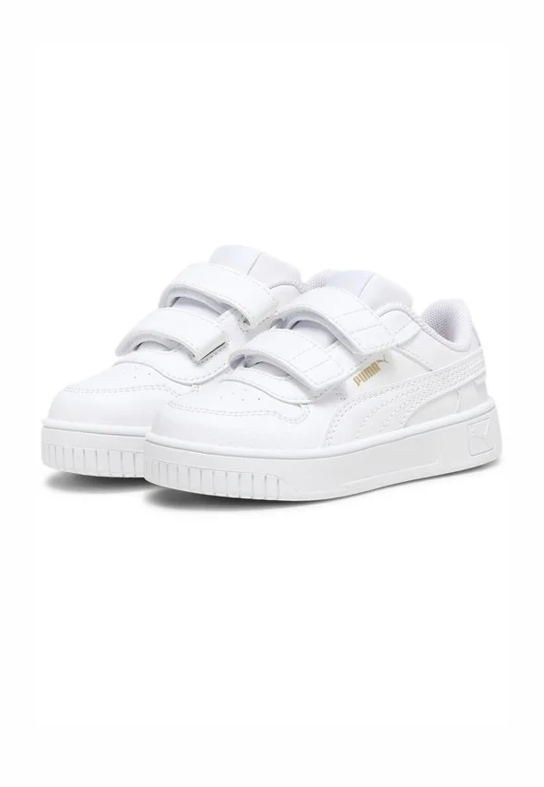 Уличные кроссовки, детская обувь, белые, белые с золотом Puma, White- White- Gold — фото 2