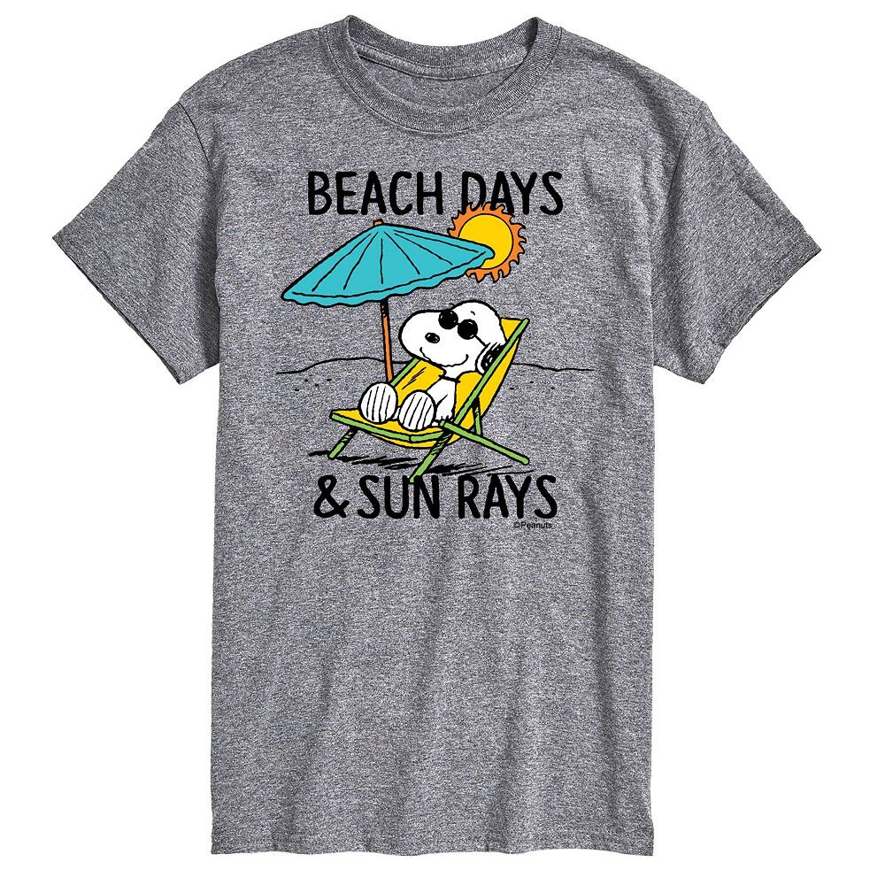 

Мужская футболка с рисунком Peanuts Snoopy Beach Days Licensed Character, серый