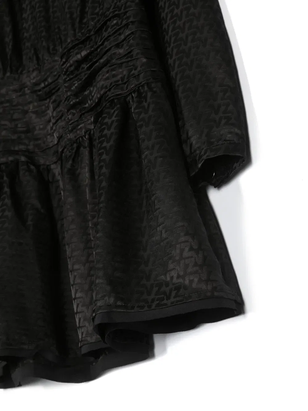 Платье из жаккардовой ткани с драпировкой Zadig & Voltaire Kids, черный — фото 3