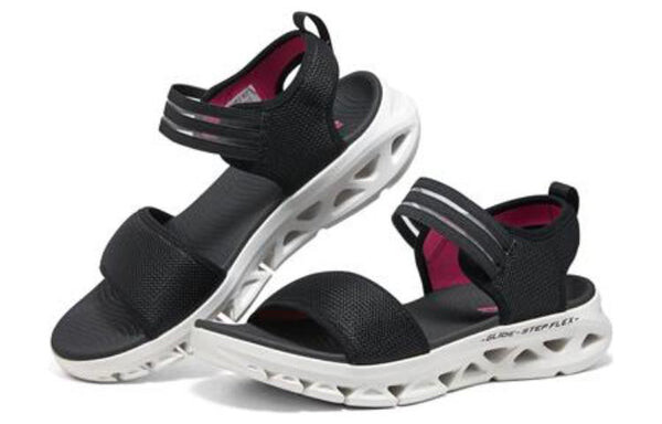 Сандалии go glide-step flex sandal 'black white' Skechers, черный — фото 3