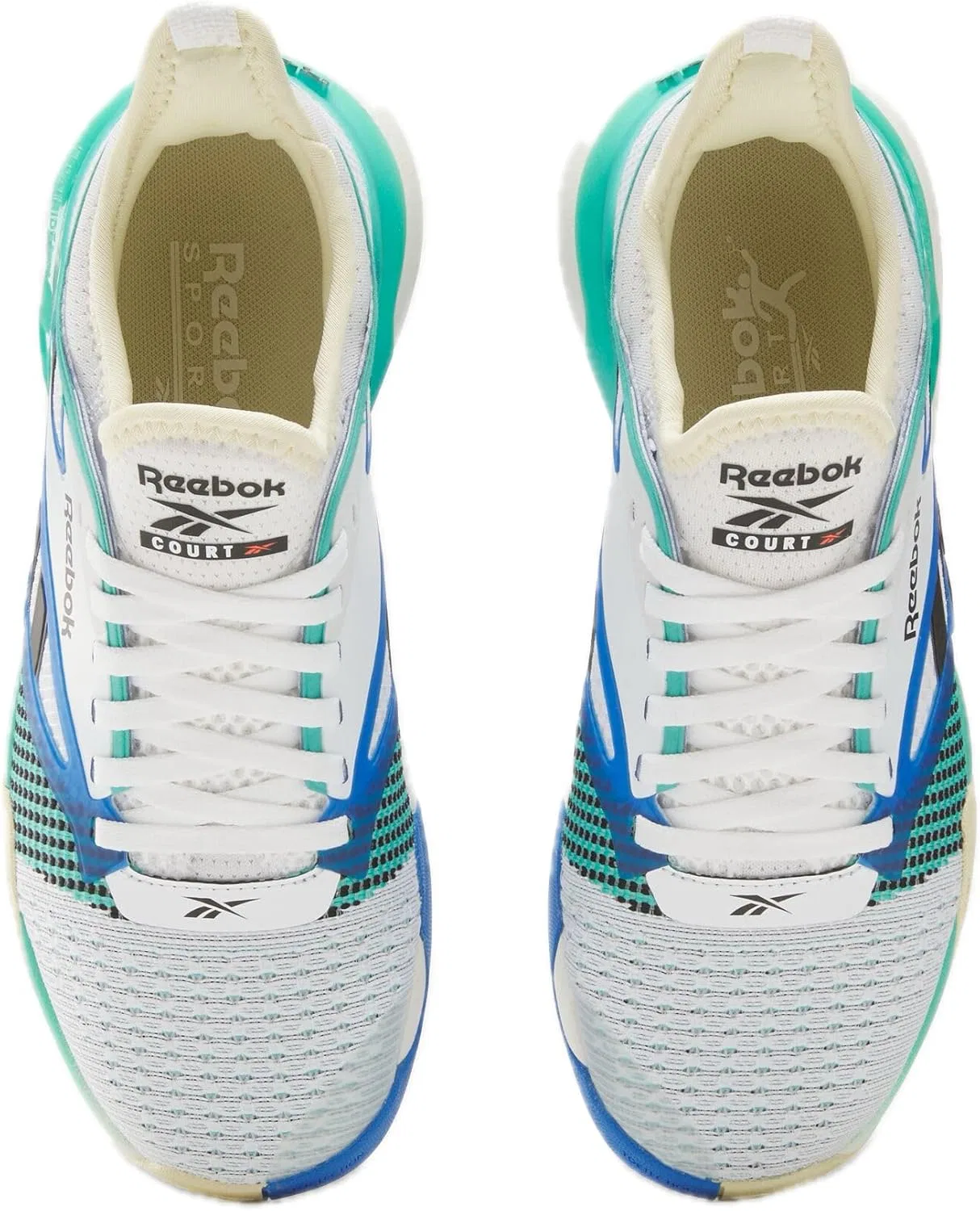 Кроссовки для корта Reebok Nano Court, белые/зеленый — фото 3
