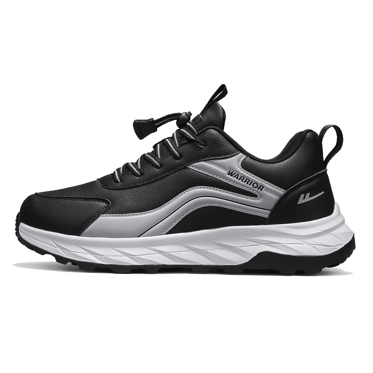 

WARRIOR Мужские повседневные кроссовки low top черно-серые с амортизирующей поддержкой, устойчивые к истиранию и скольжению