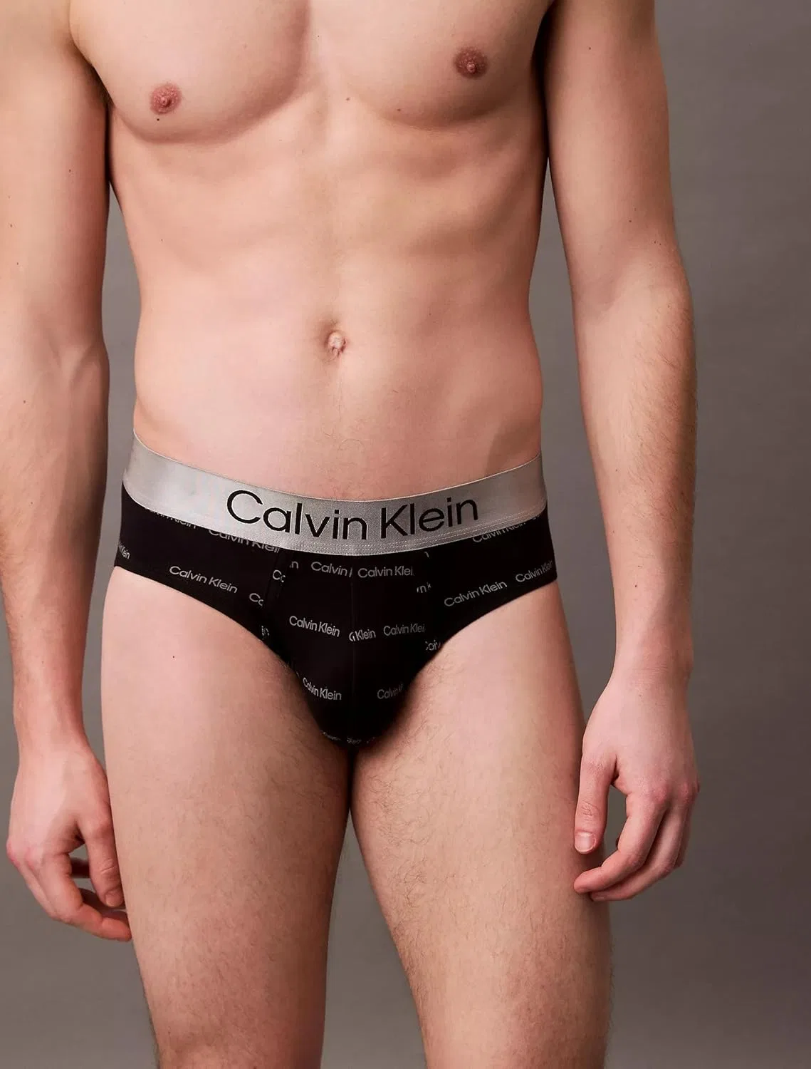 Брифы, Calvin Klein, Тройной логотип Полоса Платина Ржавый — фото 4