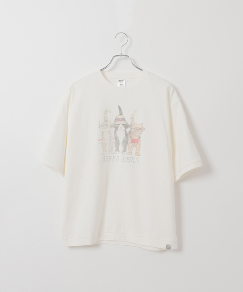 

Футболка с коротким рукавом, принт с собаками и кошками B.C STOCK, белый