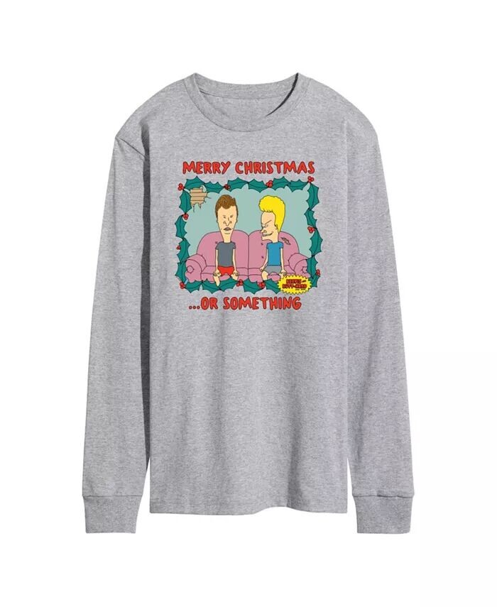 

Мужская флисовая кофта Beavis and Butthead Merry Christmas с длинным рукавом AIRWAVES, серый