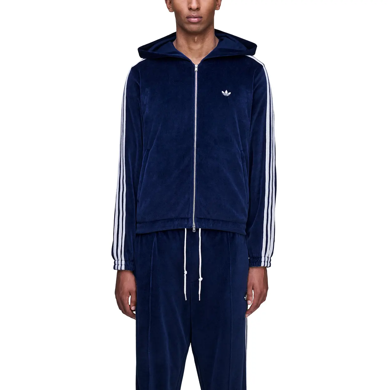 Куртка WALES BONNER FW25 VELOUR TRACK JACKET Unisex Adidas Originals, темно-синий — фото 4