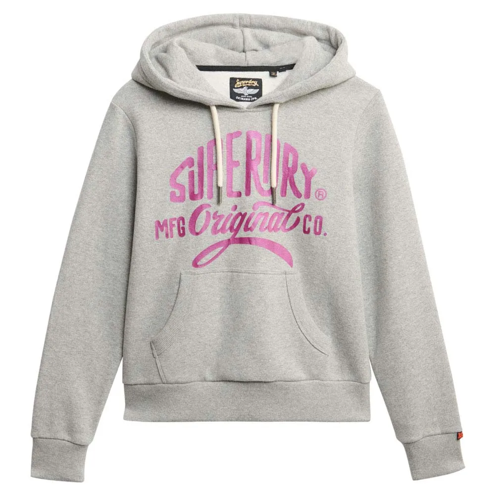 

Худи Superdry Mfg Original Metallic, серый