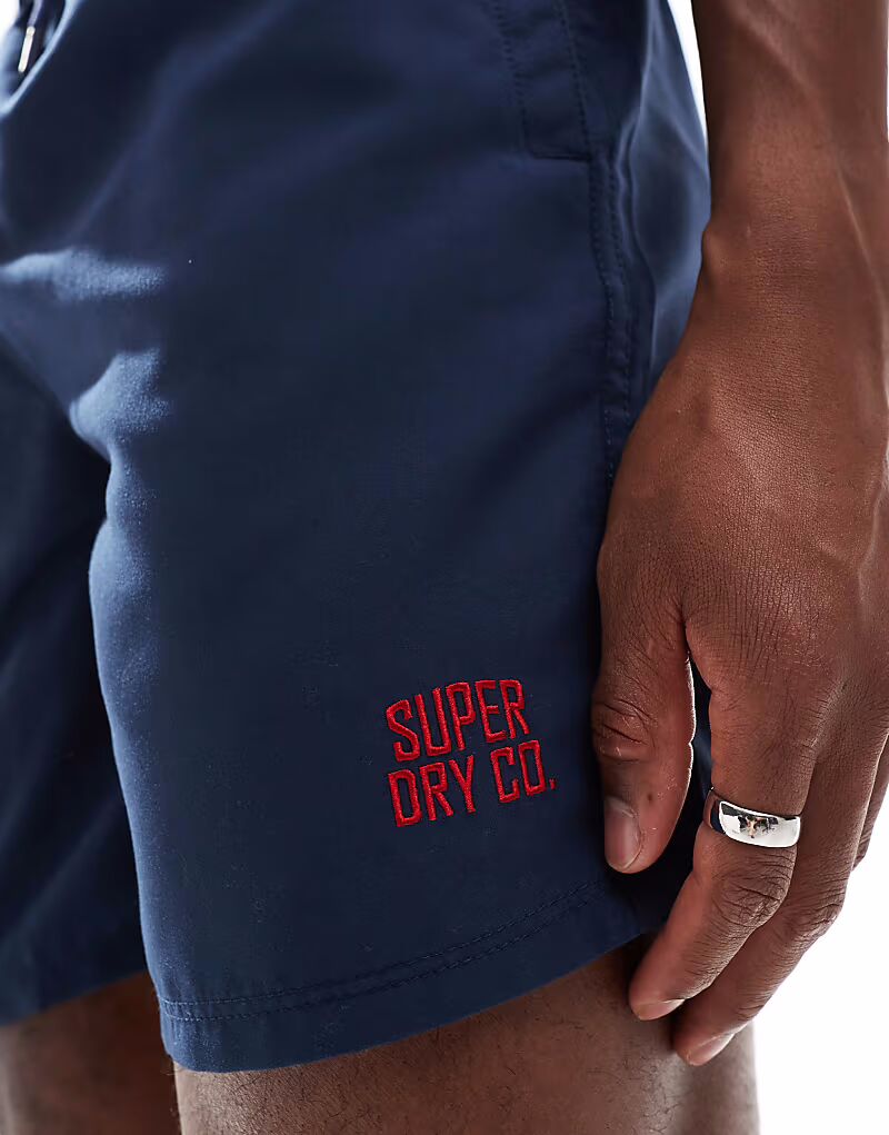 Плавки-шорты Superdry Essential длиной 17 дюймов в насыщенном темно-синем цвете — фото 3