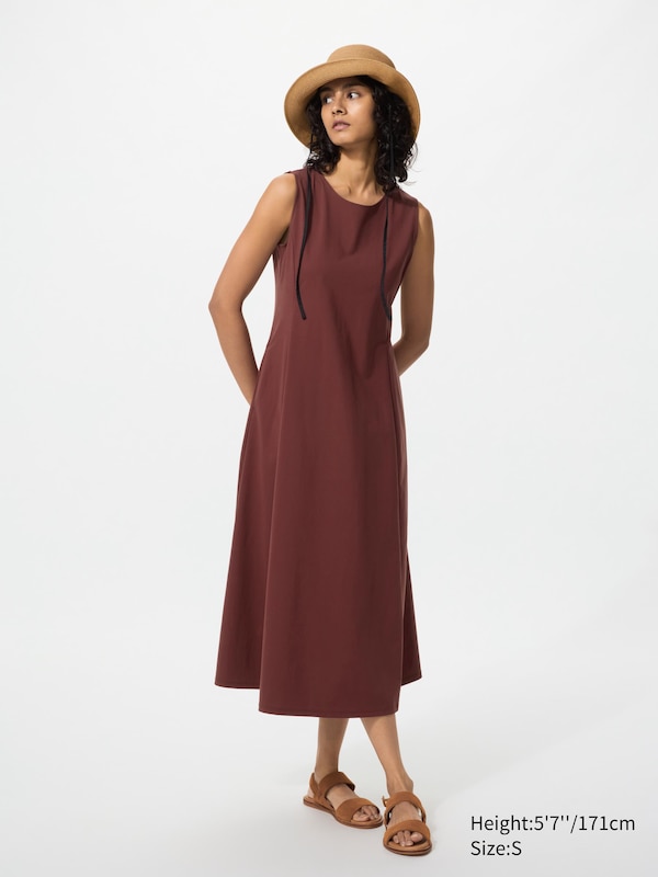 Ультраэластичное платье AIRism без рукавов Uniqlo, 38 dark brown