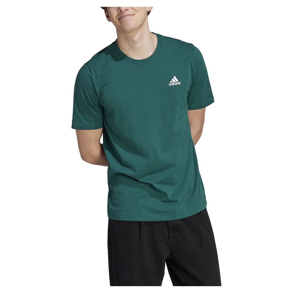 

Футболка с коротким рукавом adidas Essentials Single Embroidered Small Logo, зеленый