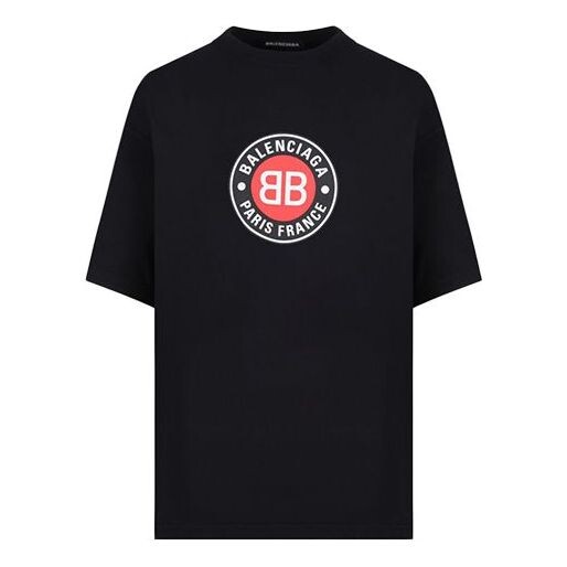 

Футболка men's blogo printing short sleeve black Balenciaga, черный