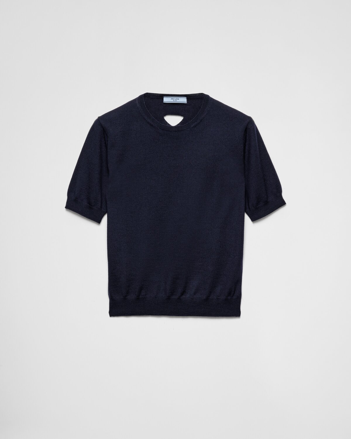 

Шерстяной свитер с круглым вырезом Prada, синий