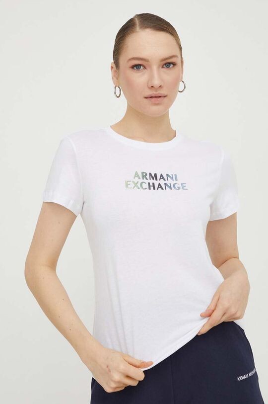 

Хлопковая футболка Armani Exchange, белый