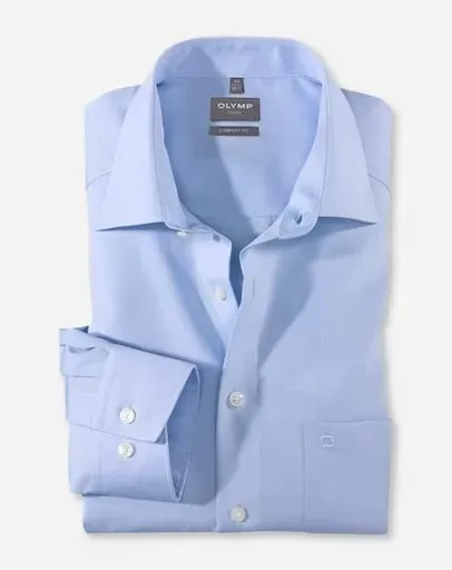 

Рубашка деловая OLYMP "Luxor Comfort Fit", однотонная, негладкая, с нагрудным карманом, синий