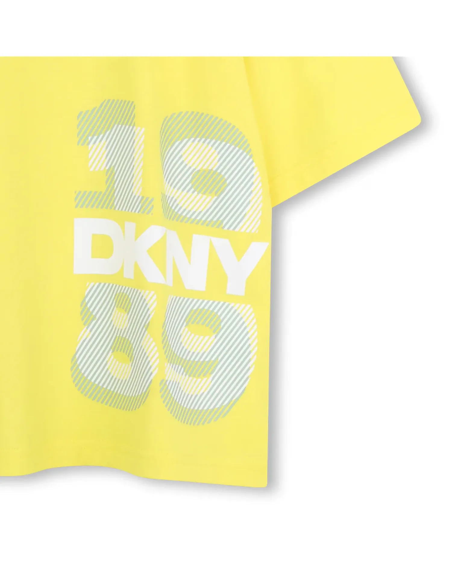 Унисекс футболка из хлопка с большим принтом DKNY, Natural — фото 4