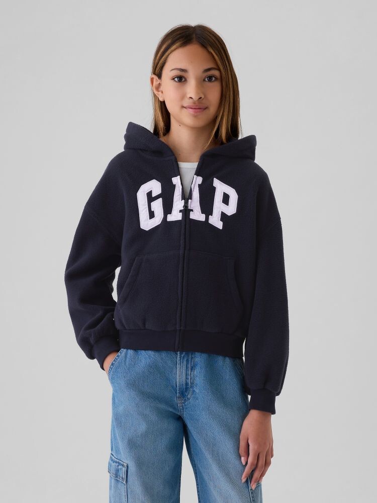 

Детская флисовая толстовка оверсайз с логотипом Gap, синий
