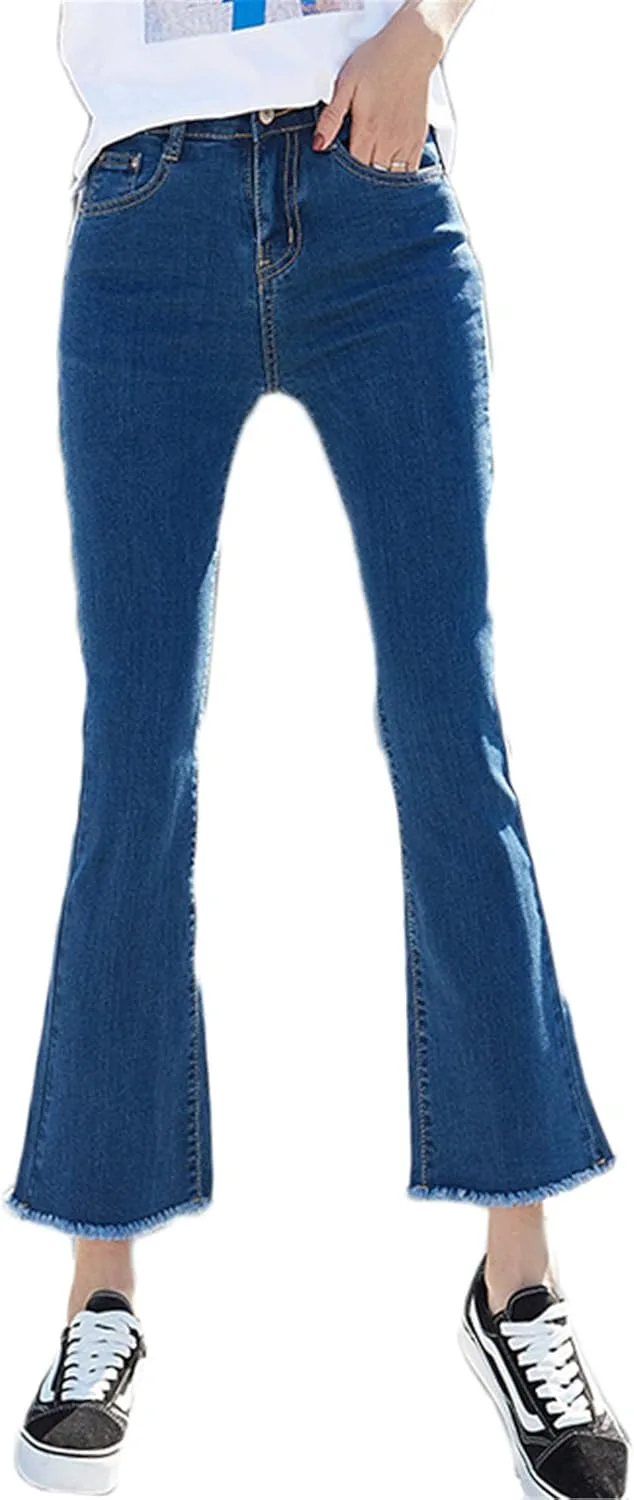 

Andongnywell женские джинсы-клеш с высокой талией