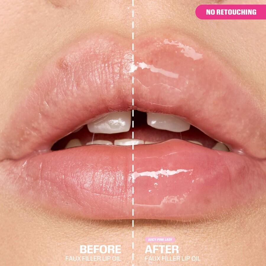 Ультраувлажняющее тонирующее желеобразное масло для губ Faux Filler HUDA BEAUTY, 0.13 oz/3.9 mL, Juicy Pink Lady — фото 2