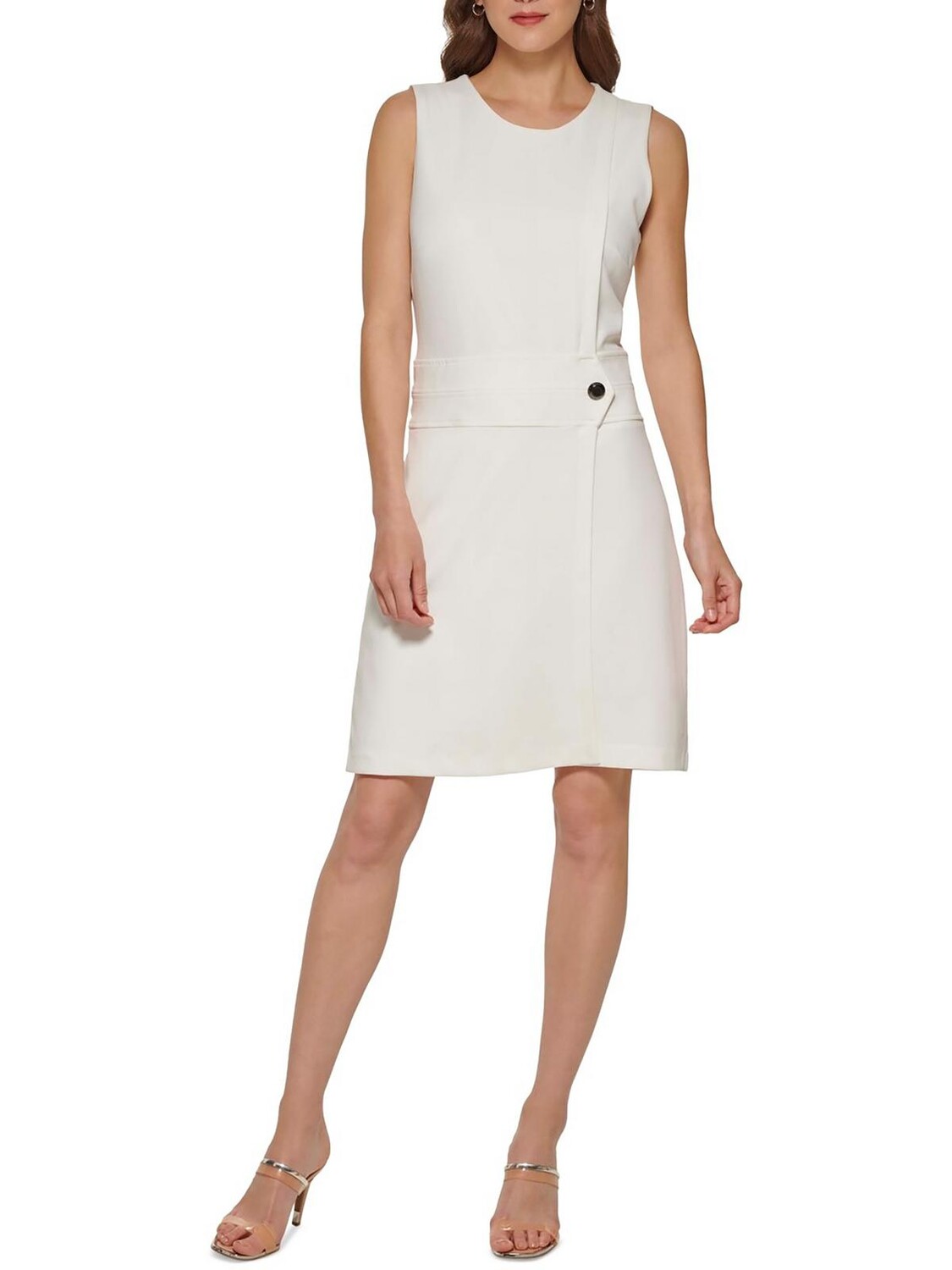 

Женское рабочее короткое платье-футляр DKNY, слоновая кость