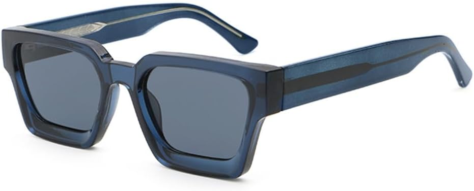 

Солнцезащитные очки в ретро-оправе для мужчин, солнцезащитные очки с толстой ацетатной оправой и поляризацией для женщин, защита от УФ-излучения для мужчин VFDHN, Blue