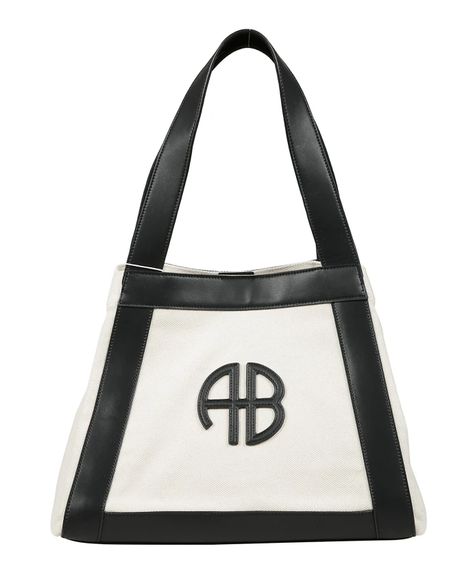 

Холщовая сумка с кожаным ремешком Anine Bing, бежевый